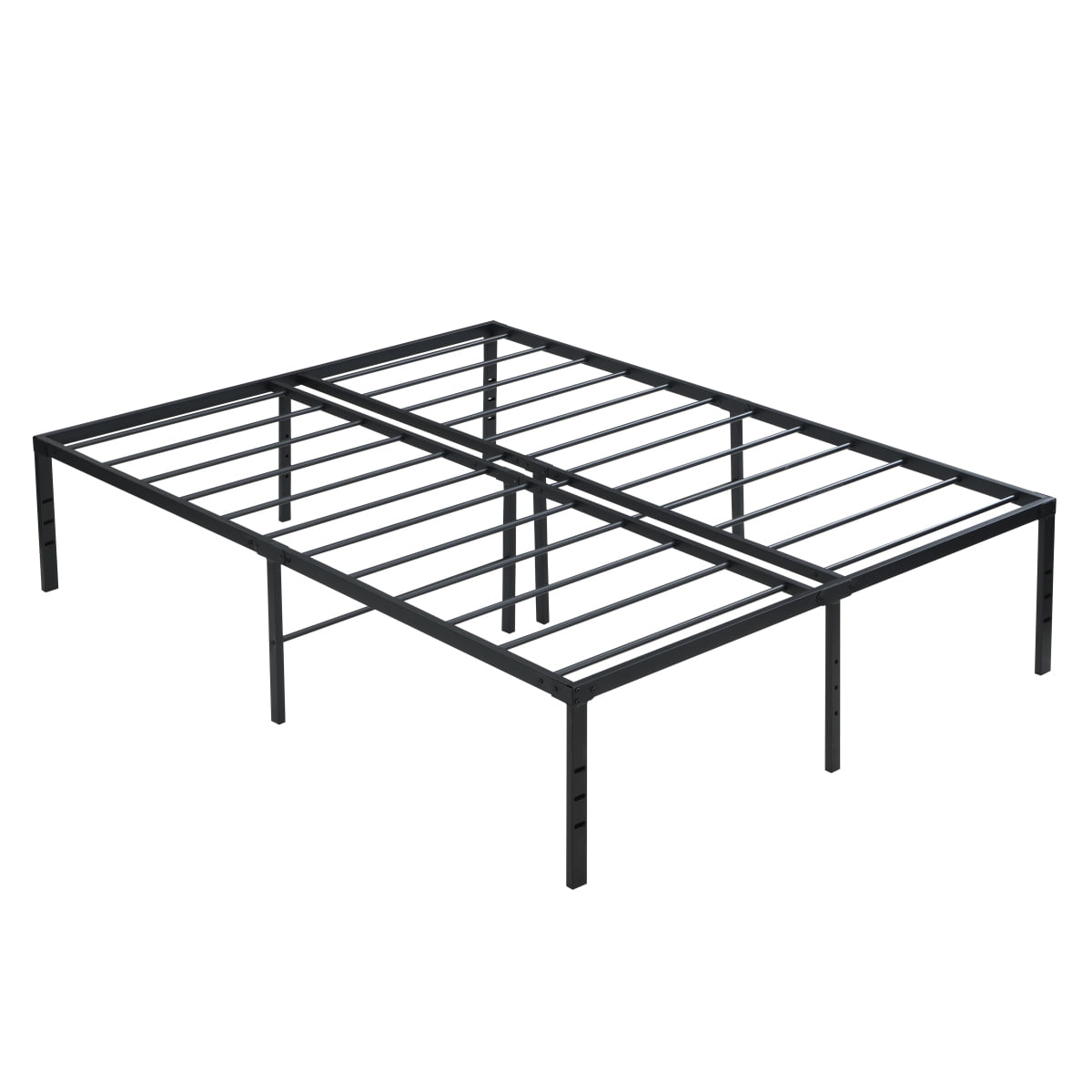 Queen Size Heavy Duty Metal Bed Frame - 1000 lbs Support, Noise-Free No Squeak, Reinforced Steel Slats, Easy Assembly with Under Bed Storage & Headboard Compatible, Black