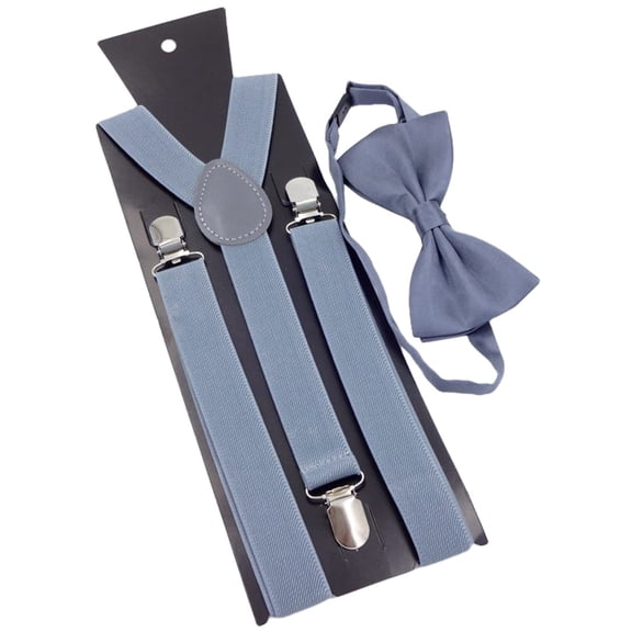Men's Suspender, Coxeer Fashionable Y Back Clip Adjustable Elastic Suspenders Bow Tie Set