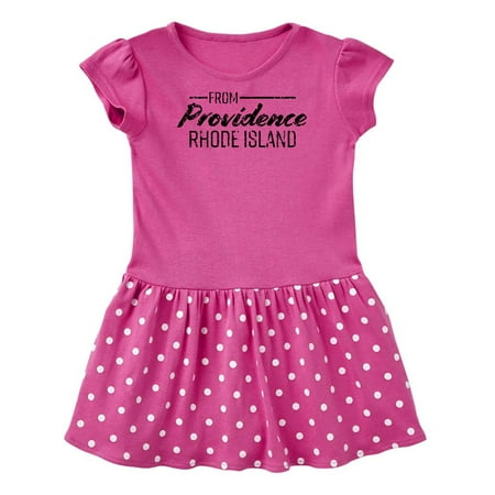 

Inktastic From Providence Rhode Island in Black Distressed Text Gift Baby Girl Dress