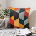 thumbnail image 6 of Fotbe Geometric Cube Pattern Art Pattern Velvet Decorative Throw Pillow Covers with Elegant Piping, Soft Plush Cushion Cover for Sofa, Bed, Car, Office-20"x20", 6 of 8