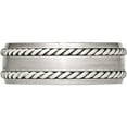 thumbnail image 3 of Stainless Steel With Sterling Silver Double Twisted Brushed 8mm Band (Size 9.5) Made In China sr466-9.5, 3 of 5