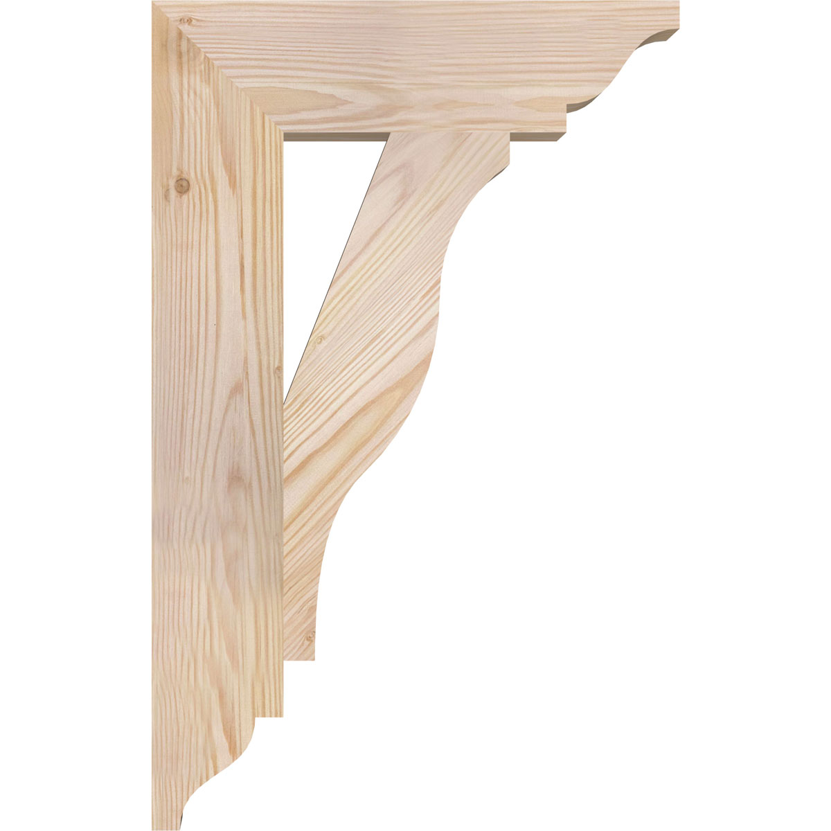Ekena Millwork 3 1/2"W x 14"D x 22"H Funston Traditional Smooth Bracket, Douglas Fir