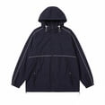 thumbnail image 5 of Men's Sunscreen Jacket Lightweight Breathable Solid Coat Plus Size | Fishing Sun Protection Hoodie Nylon Spandex Quick Dry UPF 50+ Outdoor Hiking Camping Travel | Zenithor,Dark Blue 2XL, 5 of 7