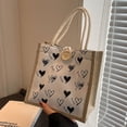 thumbnail image 2 of Bolso de mano de lona con diseño moderno y moderno para estudiantes, lonchera de mano para verano, bolsa para el almuerzo, bolsa para guardar cosméticos, 2 of 6