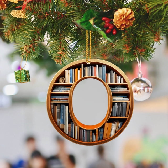 2D Acrylic Christmas Double Print Pendant for Bookshelf with English Letter Modeling from J to R