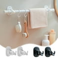 thumbnail image 1 of No Drill Adhesive Curtain Rod Hooks | 2-Pack Heavy Duty Wall Mount Brackets for Horizontal Rods | White ABS Plastic Clips for Easy Installation, 1 of 7
