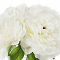 thumbnail image 3 of Enova Home Artificial Silk 4 Large Peony in Cube Glass Vase, Artificial Fake Flower Arrangement  with Faux Water for Home Office Wedding Party Decoration (Cream), 3 of 3