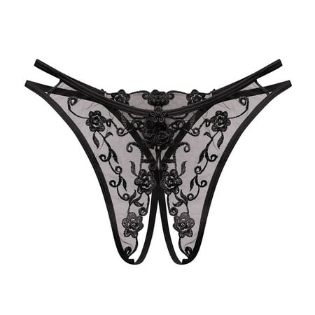 Women s Thongs Low Rise Lace Panties Cut out Mesh Lingerie Sexy Crotchless Panties for Women Women s Sexy Lingerie for Women