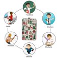 thumbnail image 4 of PU Leather Badge Holder ID Badge Holder with Lanyard for Cards & Credentials Christmas Gift Box Pattern, 4 of 6