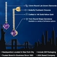thumbnail image 2 of Gem Stone King 14K Yellow Gold Purple Amethyst and Lab Grown Diamond Dangle Earrings for Women | 2.76 Cttw | Gemstone February Birthstone | Round 7MM, 2 of 6
