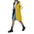 thumbnail image 3 of Women Sleeveless Long Vest Outwear Slim-Fit Zipper-Up Hooded Thick Pockets Cotton Down Jacket Coat, 3 of 8