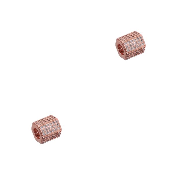 Minnieouse Accesorio hexagonal de cuentas de cobre para doméstico en manualidades Blanco Hao Rosa Blanco Hao Rosa 2piezas Minnieouse CBP277673