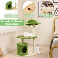thumbnail image 2 of Amijoy Wooden Cat Tree, 38" Tall Cat Climbing Stand w/ Sisal Scratching Posts, Cat Condo, Top Perch, Solid Wood Base, 2 of 7