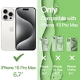 thumbnail image 2 of JETech Cute Case for iPhone 15 Pro Max 6.7-Inch, Wave Frame Curly Shape Shockproof Phone Cover for Women and Girls, Clear Hard PC Back (Green), 2 of 7