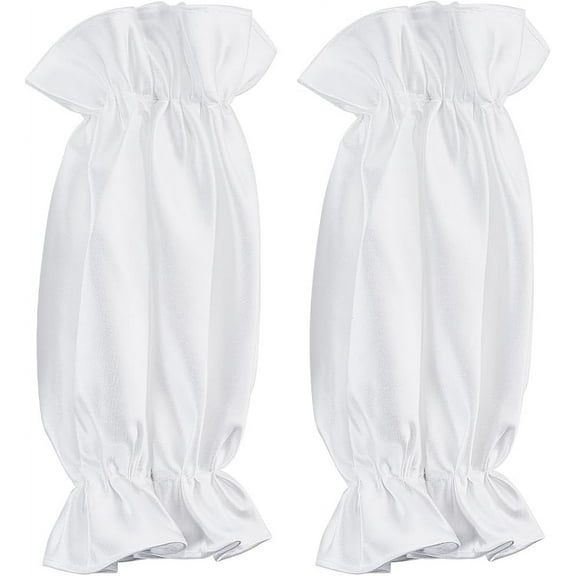 1 Pair Removable Puff Sleeves White Satin Long Bridal Sleeve Handmade Detachable Elegant Wedding Accessories Sleeve Covers