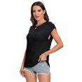 thumbnail image 2 of Womens Solid Knitted Sleeveless Button Vest Round Neck Sweater Casual Pullover Thin Tank Tops, 2 of 5