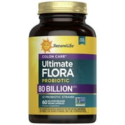Colon Care Ultimate Flora Probiotic | 80 Billion CFU | 60 Vegan Capsules | by Renew Life