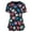 Blue, variant on HiMONE Women's Loose Floral Print Scrub Top, Short Sleeve, Crew Neck, Pink, S