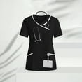 thumbnail image 2 of Housekeeping Uniforms Scrub Tops for Women Lightweight Stretchy Scrubs Cleaning Jobs Uniform, 2 of 9