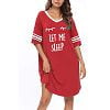 thumbnail image 2 of Sherrylily Sleep Shirts for Women Modal Nightshirts V Neck Loose Nightgowns Printed Sleepwear, 2 of 7