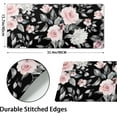 thumbnail image 3 of Floral Extended Gaming Mouse Pad Non-Slip Rubber Base Black Large Mousepad 35.4×15.7in with Stitched Edge Waterproof Pink Peony Flowers Pads Computer Black Desk Laptop Mats for Work Game/Office Home, 3 of 6