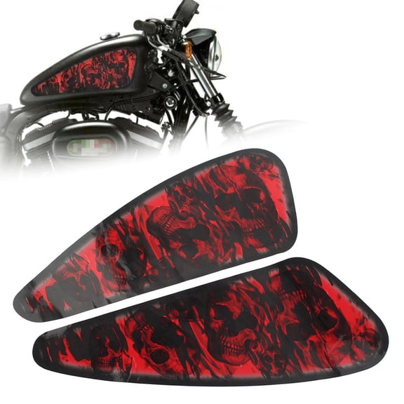 NS Tank Side Traction Pad Knee Grip Motor Decal Sticker Trim for XL 883 1200 for Dyna Bobber Models, Style A