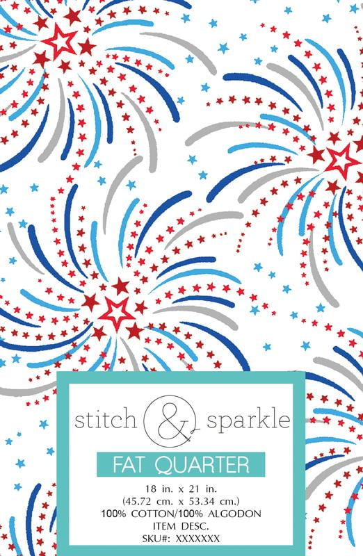 Holiday Fabric 4th of JulyIndependence Day Fat Quarter 3 Piece Bundle 100% Cotton