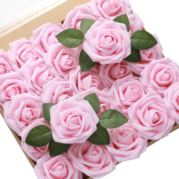 CPDD 60pcs Artificial Roses Flowers Real Looking Fake Roses Artificial ...