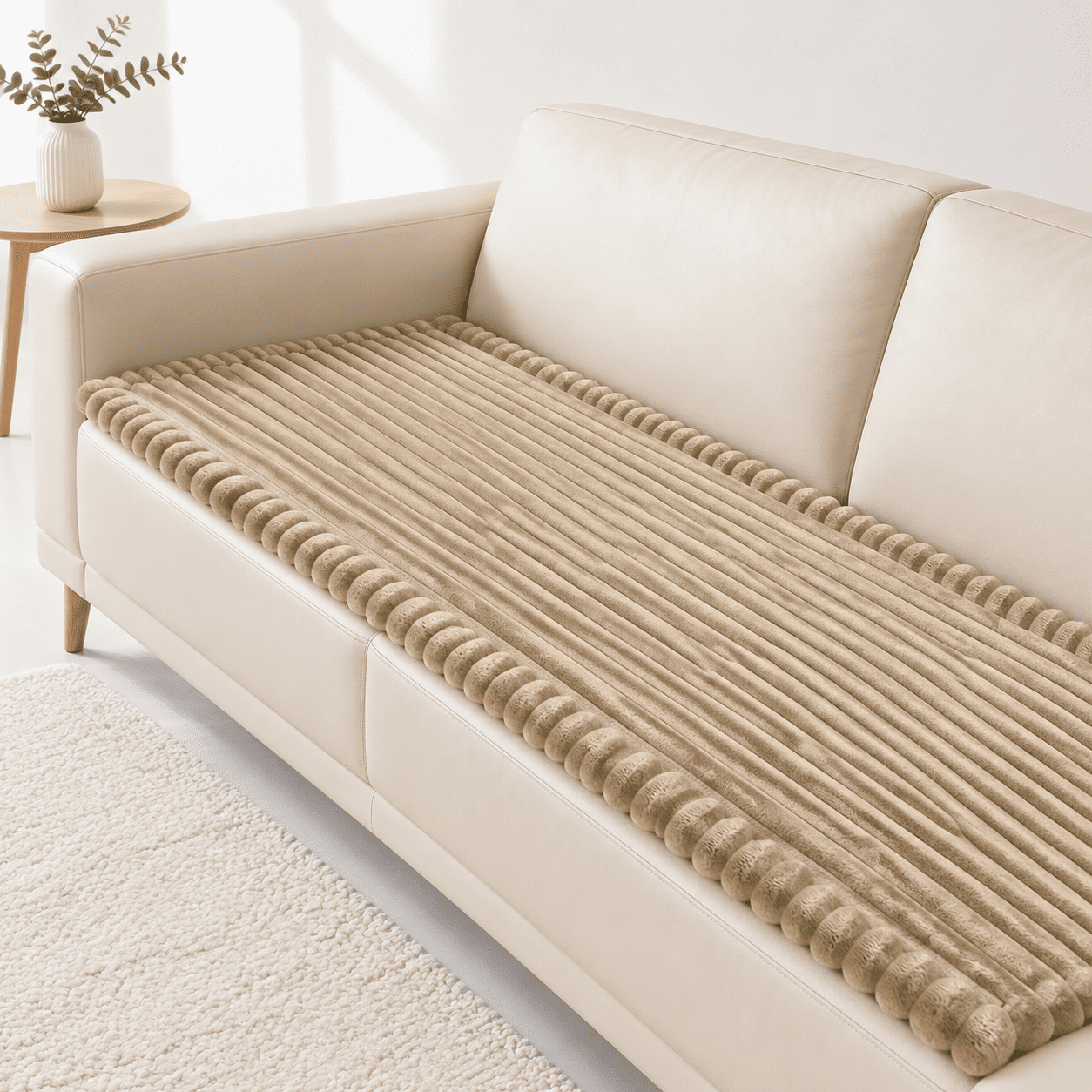 Pet Couch Covers For Sofa With Thick Filling And Non-slip Bottom Sectional Washable Friendly Pets(/27.5 x 82.6 Camel)