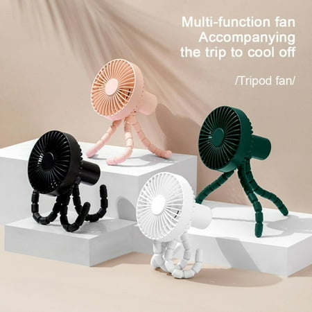 

Versatile Fan Battery Powered Clip On Fan Powerful 3 Speeds Sturdy Tripod 360° Rotate Ultra Quiet USB Fan for Stroller Treadmill Tent Green