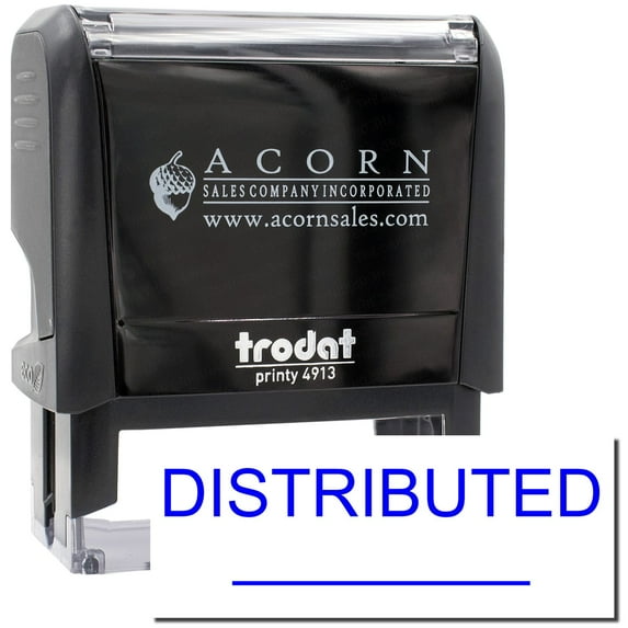 Large Self-Inking Distributed Stamp With Line, Trodat Printy 4913, Press and Print Stamping, Impression Size 7/8" x 2-1/4", Up to 10,000 Impressions - Blue Ink