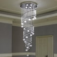 thumbnail image 6 of 15.75*47.24in Luxury K9 Crystal Stairs Villa Lighting Chandelier Long Large Pendant Lamp for Banquet Halls, 6 of 20