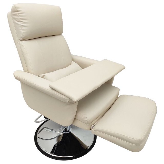 Lit de Beauté Hydraulique pour le Visage Chaise de Spa Chaise de Bureau Rotation à 360 Degrés Blanc