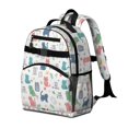 thumbnail image 2 of Multicolor Cat and Moon White Pattern Cute School Backpack Bag for School with Padded Back and Adjustable Shoulder Straps 15.25"x11.5"x5.25", 2 of 4
