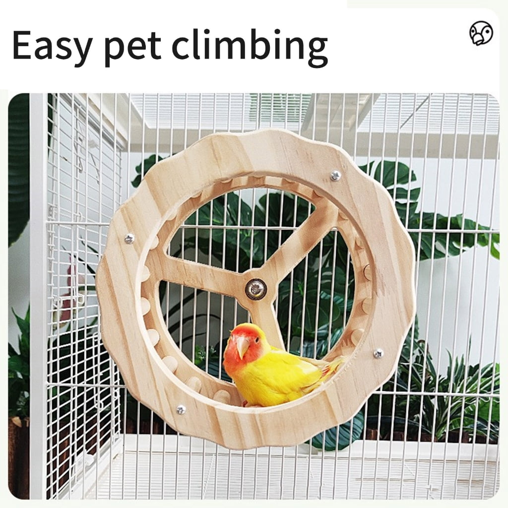 Birdcage Perch Rotating Wheel Toy Enriching Standing Wheel Pet Bird Supply