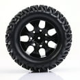 thumbnail image 2 of 4pcs Rc Car Tires, Y-Shaped Pattern Tyre Rubber Tires With Hubs, For 1/10 Scale Rc Truck Model Vehicle Accessories(7/10 Holes) [Black 7-hole outline], 2 of 8