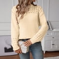 thumbnail image 5 of Sevevn Women's Fashion Loose Solid Colors Hollow Out Sweater Long Sleeve Round Neck Sweater Top, 5 of 6
