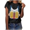 thumbnail image 1 of Pompotops Blouse Décontractée Mode Femme Imprimé Oktoberfest Col Rond T-Shirt Blouse Imprimée Tee Liquidation, 1 of 4