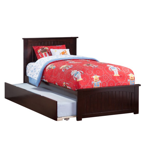 AFI Nantucket Platform Bed with Matching Footboard and Turbo Charger with Urban Trundle-Finish:Espresso,Size:Twin