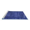 thumbnail image 2 of Ahgly Company Machine Washable Indoor Square Abstract Blue Modern Area Rugs, 8' Square, 2 of 4