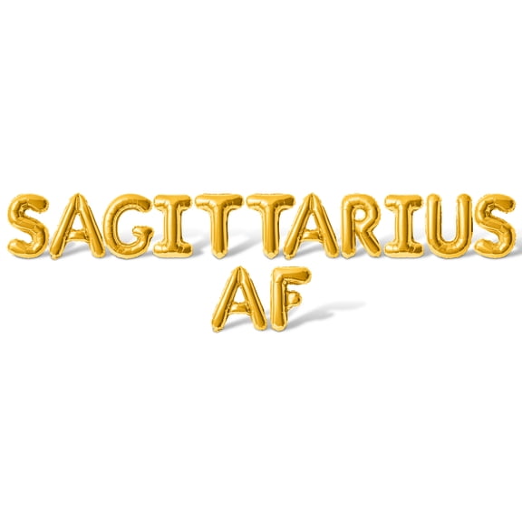 Letter Balloons - SAGITTARIUS AF 16" Inch Alphabet Letters Foil Mylar Balloon Sagittarius Birthday Party Banner (Gold)