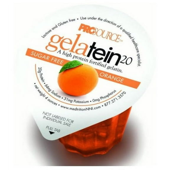 Gelatein 20 Oral Protein Supplement Orange Flavor 4 oz. Cup Ready to Use, 11691 - ONE CUP