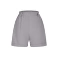thumbnail image 4 of Staron Summer Pants for Women Linen Casual Wide Leg Shorts Elastic Waist Loose Comfy Solid Color Straight Leg Pants, Gray S, 4 of 7