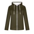 thumbnail image 4 of Mrmaere Men's Hooded Zip-Up Jacket Lined Adjustable Drawstring Warm Outerwear for Daily & Leisure Wear Army Green M, 4 of 5