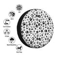 thumbnail image 4 of Yiaed Black Footprints Print Tire Wheel Cover, Waterproof Spare Tire Cover Fit for Jeep, Truck,Trailer, RV, SUV, Camper and Most Vehicle-17 inch, 4 of 6