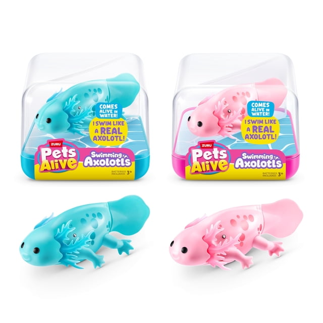 Juguete electrónico para mascotas Pets Alive Robo Axolotl, paquete de 2