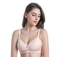 thumbnail image 4 of BIMEI Mastectomy Bra with Molded Foam Cups,T Shirt Bra for Women, Everyday Pocketed Seamless Wire Free Bra, Smoothing for No-Show Lines,Light Beige,34C, 4 of 8