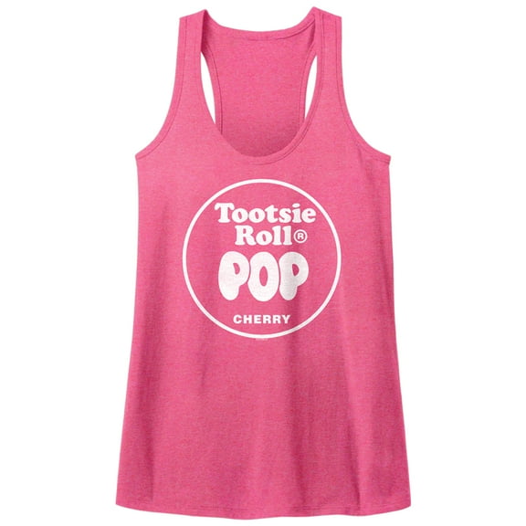 Tootsie Roll Brands Cherry Ladies Raw Edge Racerback Tank Top Shirt