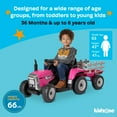thumbnail image 5 of Kidzone 12V 7AH Treaded Tires Kids Battery Powered Electric Tractor with Trailer Toddler Ride On Toy for 3+ Years Boys & Girls, 3-Gear-Shift 7-LED Lights USB & Bluetooth Audio - Dark Green, 5 of 6