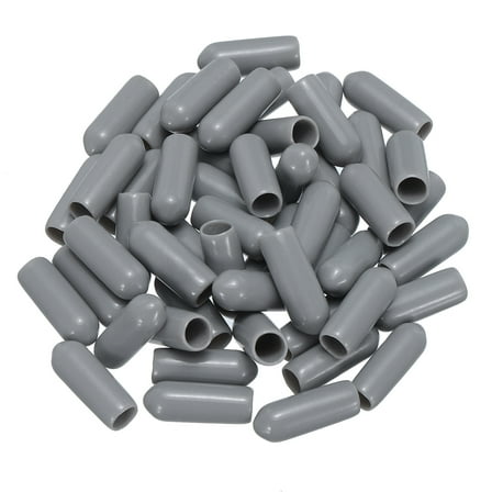 Uxcell Screw Thread Protectors End Caps Vinyl 50 Pcs 5mm Grey